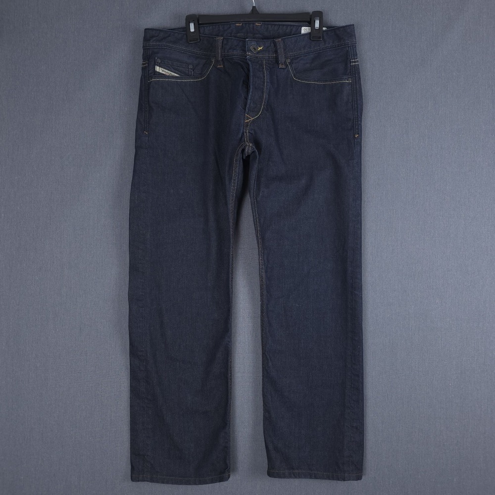 Diesel Viker Jeans Mens 36x30 (Fits 36x29) Dark Wash 0088Z Straight Denim Italy
